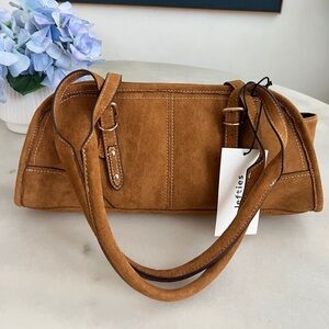 Faux Suede Tan Suede Handbag New with Tag